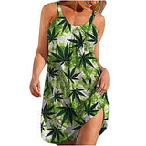 Women Dresses Sale Promotion Clearance Ladies Fashion Sexy Sleeveless Cute Cartoon Print Hem Loose Beach Dress UK Size Party Elegant Dress | Women's Work Dresses