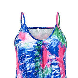 Summer Dresses for Women, Ladies's Tie Dyed V-Neck Drawstring Sling Dress with Gradient Stripe Party UK Size | Women's Work Dresses