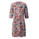 Ladies Casual Short Sleeve V-Neck Printed Ladies Loose Mini Dress Bodycon Dress Office Wear for Casual Club Cocktail Evening Gowns Work UK Size 8-26 | Women's Work Dresses