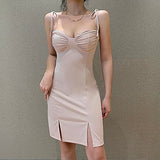 Ladiess Sexy Solid Sleeveless V-Neck Bandage Dress Summer Casual Dress UK Size Evening Gowns Work Maxi Dress | Women's Work Dresses