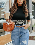 LIYOHON Womens Tops Dressy Casual Fall Cute Tops Mock Turtleneck Business White T Shirts Black-M | Women's Casual Dresses