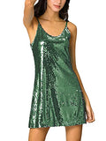 Women's Christmas Costume Party Glitter Adjustable Strap Mini Sparkly Sequin Dresses