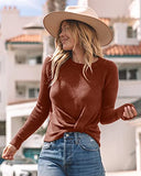 Breampot Women Cable Knit Jumper Casual Basic Long Sleeve Pullover Sweater Tops(Y-Caramel,Medium) | Women's Sweaters