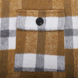 Women's Flannel Plaid Shirts Long Sleeve Button Down Chest Pocketed Shirt Blouses Tops Shacket 6017 Yellow XX-Large | Women's Casual Dresses