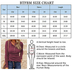 BTFBM Women Long Sleeve V Neck Button Up Solid Tops Blouses Trendy Slim Fit Lace Sleeves Ribbed Knit Casual Shirts Tunic (Lace Wine Red, Medium) | Women's Casual Dresses