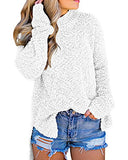 Womens Fuzzy Knitted Sweater Sherpa Fleece Side Slit Full Sleeve Jumper Outwears