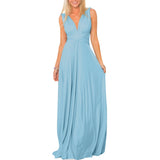 Light Blue Women Transformer Convertible Bridesmaid Maxi Dress Multi-Way Wrap Evening Dress Formal Wedding Party Long Dresses - OwlFay | Women's Formal Dresses