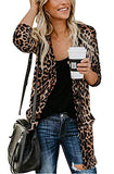 Women Lightweight Cardigan Leopard Printed Button Down Cardigans Shirt W Pockets(S-2XL | Women's Sweaters