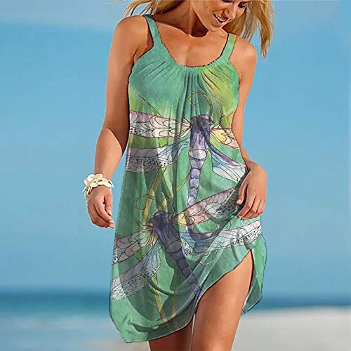 Summer Dresses for Women, Casual Sleeveless Crewneck Beach Dress