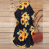 Summer Dresses for Women, Ladies Summer Sleeveless Floral Striaght Casual Strappy Print Mini Dress Party UK Size | Women's Work Dresses