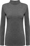 Turtle Neck Long Sleeved Stretch Plain Polo Top Womens Jumper 8-14