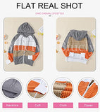Biucly Womens Stripes Color Block Knit Sweater Zip Up Hoodies Long Sleeve Lightweight Drawstring Jacket Pullover Sweatshirts Sweaters Fall Winter 2022,US 18-20(2XL),Grey | Women's Sweaters