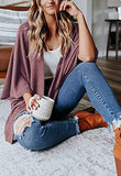 Womens Lightweight Cardigan Summer Casual Open Front Cardigan Waffle Knit 3/4 Batwing Sleeve Cardigan Fashion Loose Solid Color Beach Cover Up | Original Brand