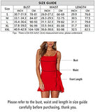 Women's Dress Spaghetti Strap Waist Tie Knot Wrap Front Ruffle Hem Short Dress