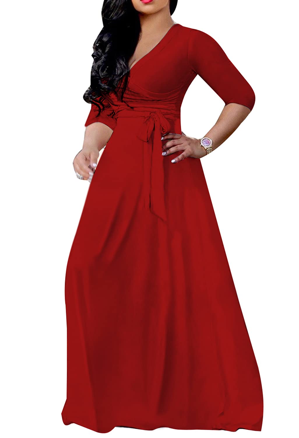 Long red maxi dress plus size hotsell