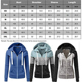 Hoodies for Women Color Block Hooded Sweatshirt Basic Zip-Up Jersey Long Sleeve Slim Fit Top