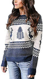 YEXIPO Women's Ugly Christmas Sweater Cute Reindeer Xmas Tree Knit Casual Long Sleeve Pullover Tops | Women's Sweaters