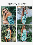 Palm Leaf Floral Casual Dresses for Women Summer Beach Dress Sleeveless Short Sundresses