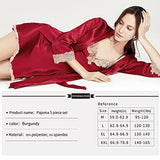 Women Sleepwear 6pcs Satin Pajama Set With Chest Pad Lace Trim Sexy Lingerie Nightgown Robe Soft Silk Dress Nightwear | Women's Casual Dresses