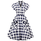 Wellwits Women's Short Batwing Sleeves Plaid Swing Shirt Dress with Pocket