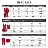 Women Sleepwear 6pcs Satin Pajama Set With Chest Pad Lace Trim Sexy Lingerie Nightgown Robe Soft Silk Dress Nightwear | Women's Casual Dresses