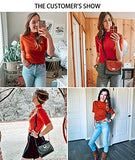 Pumpkin Ladies Tops Dressy Casual Fall Cute Tops Mock Turtleneck Business White T Shirts - LIYOHON Womens Fall Fashion | Women's Tops and Blouses