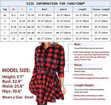 Women Long Sleeve Plaid Pattern Tunic Tops Shirt Casual Dress