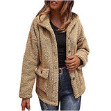 Women Winter Warm Fleece Jacket Fashion Lapel Long Sleeve Button Down Midi Coats Dressy Casual Outerwear with Pocket | Women's Sweaters