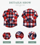 Women's Button Down Plaid Flannel Shirt Boyfriend Long Sleeve Oversized Blouses Tops 6020 C-Red XX-Large | Women's Casual Dresses