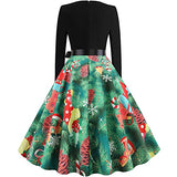 Maxi Dress Long Sleeve Large Dress with Christmas Print and Belt Sexy Dresses Summer Dresses Women | Women's Work Dresses
