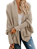 Women's Kimono Batwing Cable Knitted Slouchy Oversized Wrap Cardigan Sweater