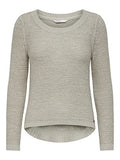 ONLY Women's ONLGEENA XO L/S Pullover KNT NOOS Sweater, Pumice Stone/Detail:W. Melange, S | Women's Sweaters