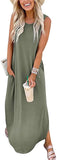 Olive Women's Casual Loose Long Sleeveless Sundress with Pockets - ANRABESS | Women's Casual Dresses