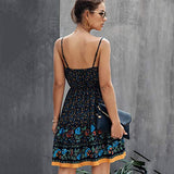 Women's Summer Fashion Dresses Spaghetti Strap V-Neck Buttons Backless Dress for Women Daily Party Dress | Original Brand | Women's Work Dresses