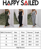 Blue Front Button Women's Casual Sleeveless Front Button Loose Jumpsuits Stretchy Long Pants Romper with Pockets - Happy Sailed | Women's Romper & Jumper Suit