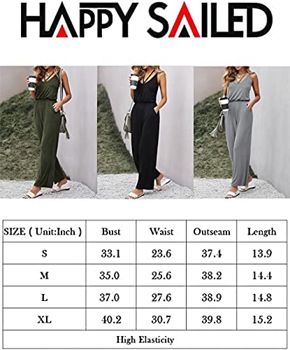 Blue Sleeveless Women's Casual Sleeveless Front Button Loose Jumpsuits Stretchy Long Pants Romper with Pockets - Happy Sailed | Women's Romper & Jumper Suit