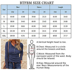 BTFBM Women Long Sleeve V Neck Button Up Solid Tops Blouses Trendy Slim Fit Lace Sleeves Ribbed Knit Casual Shirts Tunic (Lace Navy, Medium) | Women's Casual Dresses