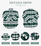 Beaully Women's Brushed Plaid Shirts Long Sleeve Flannel Lapel Button Down Pocketed Shacket Jacket Coats 6017 Green X-Large1 | Women's Casual Dresses