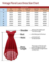 Women's Lace Floral Dress For Wedding Guest Off The Shoulder High Low Dresses For Cocktail For Party