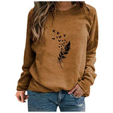 Sweatshirts for Women Autumn Winter Casual Pullover Blouses Tops Womens Sweatshirts Crewneck Print Long Sleeve Jumpers Sweatshirts Loose Sportswear Tops Size 10-20 UK | Original Brand