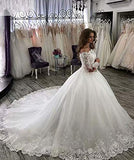 Bridal Women's Off Shoulder Wedding Dresses Long Sleeves Ball Gown QU292 | Women's Formal Dresses