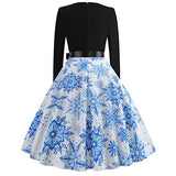 Christmas Dresses Nice Fashion Long Sleeve V-Neck Christmas Print Party Dress Xmas Flare Dress | Original Brand | Women's Work Dresses