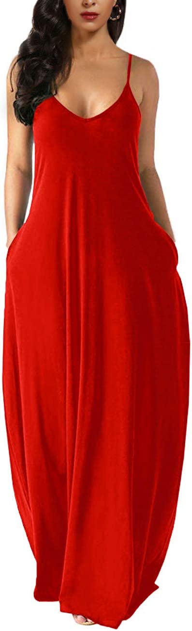 Long red sleeveless dress online