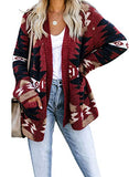Womens Fashion Casual Open Front Cardigans Long Sleeve Christmas Knitted Sweater with Two Side Pockets | Women's Cardigan