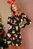 Women Christmas Long Sleeve Funny Party Dress