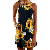 Summer Dresses for Women, Ladies Summer Sleeveless Floral Striaght Casual Strappy Print Mini Dress Party UK Size | Women's Work Dresses