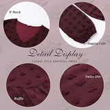 Women's Dresses Long Sleeves Short Mini Dress V Neck Flowy Casual Swiss Dot Loose Fit Babydoll Dress | Women's Evening Gowns