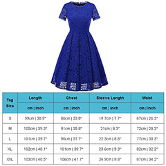 Women's Dress Round Collar Short Sleeve Dress Patchwork Lace Lace Dress Cocktail Dress