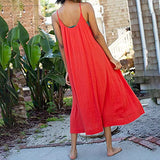 Summer Dresses for Women, Fashion Ladies Pockets Summer Casual Solid V-Neck Loose Short Sleeve Dress Party UK Size | Women's Work Dresses