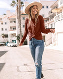 Breampot Women Cable Knit Jumper Casual Basic Long Sleeve Pullover Sweater Tops(Y-Caramel,Medium) | Women's Sweaters